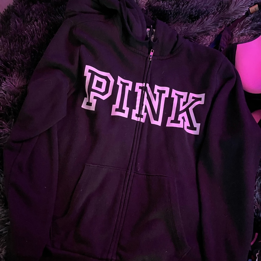 VS pink black zip up